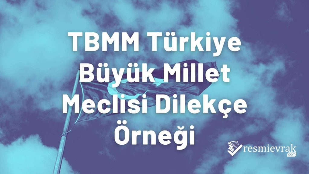 TBMM Türkiye Büyük Millet Meclisi Dilekçe Örneği